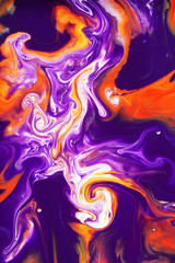 Abstract Background made withWet Paints mixing on the  the Canvas