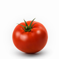 Close up of tomato on white background.Tomato is a healthy food.