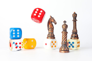 Metal Chess and Wood plastic dice