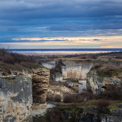 Fototapeta premium Steinbruch St.Margarethen und Neusiedlersee im Burgenland