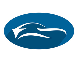 blue silhouette car automotive vehicle dealer drive image vector icon