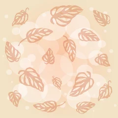 Foto op Aluminium Pattern of leaves Monstera on pale pink background. Vector illustration of tropical jungle. Delicate leafy backdrop in pastel colors. Square location. © Yulu