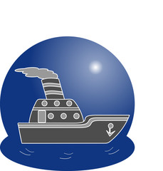 Ship logo. Vector illustration concept.