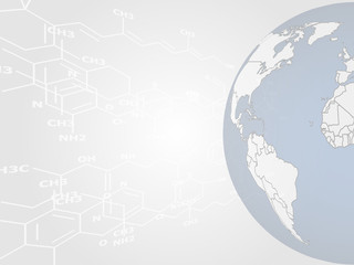 Medical sign with world map designed for health and medical concept. Vector illustration. 
