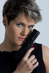 Woman and gun