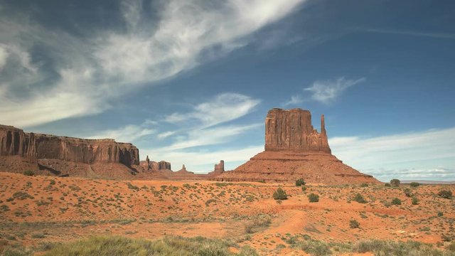 west mitten and sentinel mesa at monument valley in utah, usa