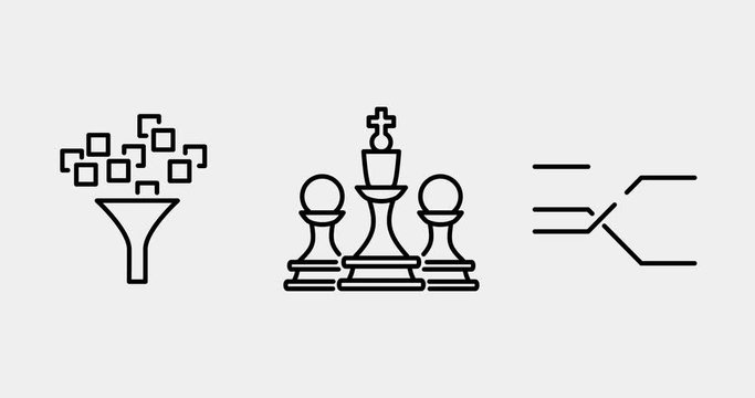 Strategy concept animation with morphing line icons 