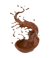 Chocolate splash isolated