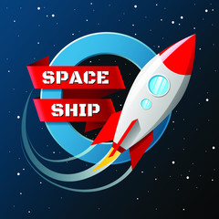 Naklejka premium Symbol of a flying startup rocket