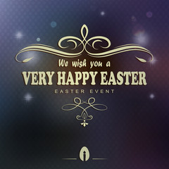 Fototapeta na wymiar Easter dark design with pattern and text