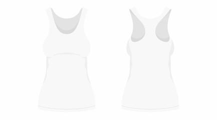  Front and back views of women's white t-shirt on white background
