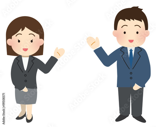 "案内するサラリーマンとOLさんのイラスト 【スーツの男女】"Fotolia.com の ストック画像とロイヤリティフリーのベクターファイル ...