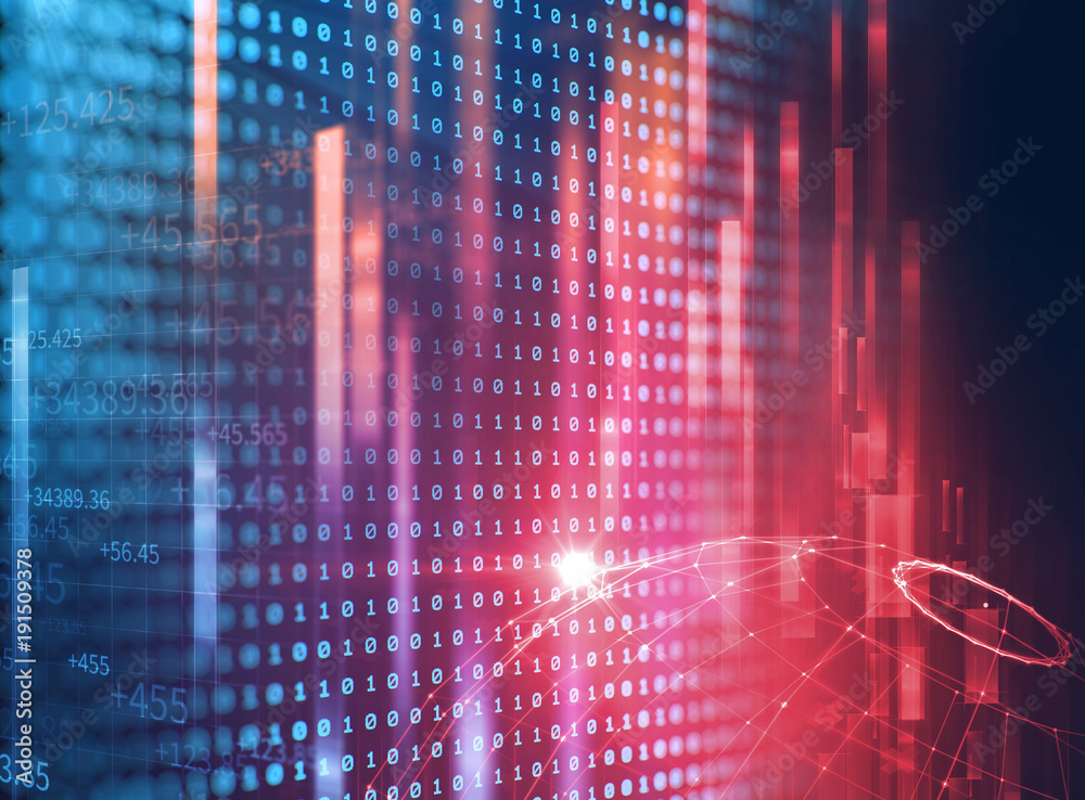 Poster digital code number abstract technology background
