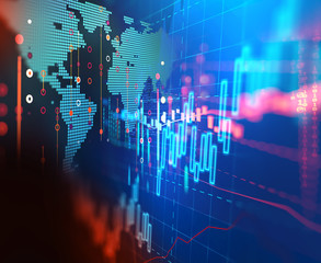 technical financial graph on technology abstract background