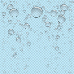 water bubbles rise up blue transparent