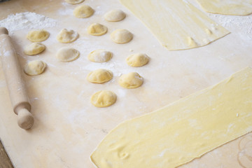 preparation at home of the tortellini