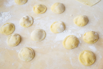 preparation at home of the tortellini