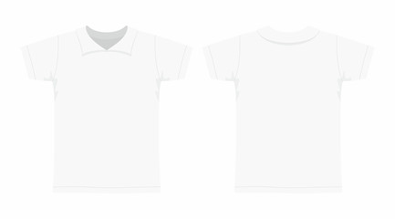 Front and back views of men's white t-shirt on white background