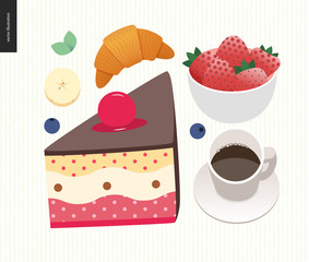 Love, spring, breakfast - set of breakfast meal