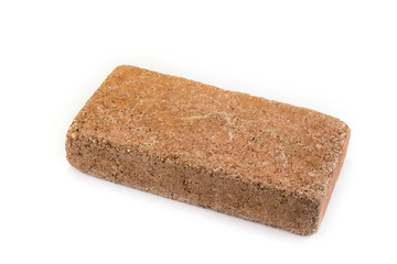 Concrete red brick for house or garden on the white