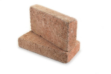 Concrete red brick for house or garden on the white