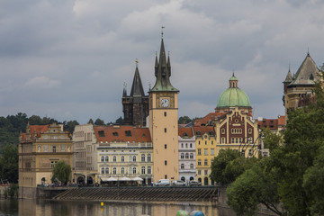 Fototapeta premium View on the waterfront of the Vltava river. Prague Czech Republic