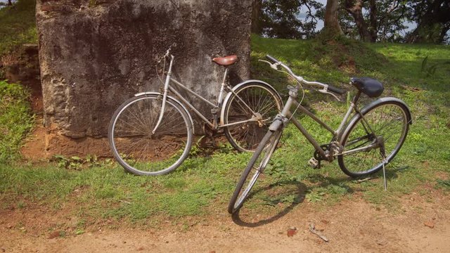 Rented Bicycles Parked at the Ruins in Polonnaruwa