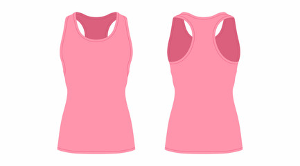  Front and back views of women's pink t-shirt on white background