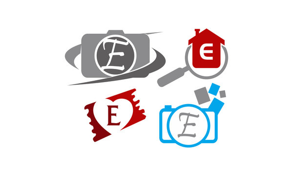 Logotype E Modern Template Set