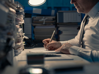 Office worker working late in the office