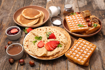 pancake, waffle and crepe