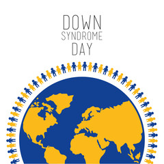 Obraz premium down syndrome day people around world symbol vector illustration