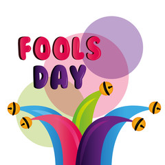 jester hat with bells decoration fools day vector illustration
