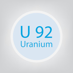 Uranium U chemical element icon- vector illustration
