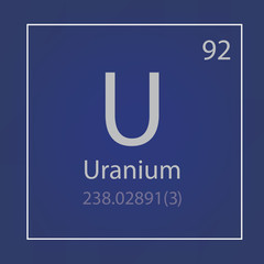 Uranium U chemical element icon- vector illustration