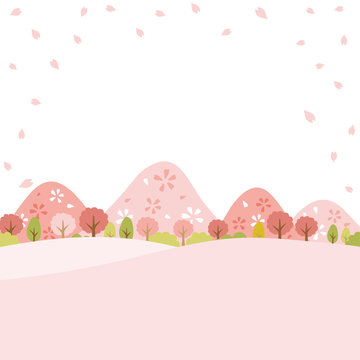 春の郊外の風景