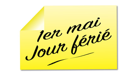 1er mai jour férié mémo jaune 