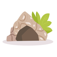 Cave. Isolated art on white b