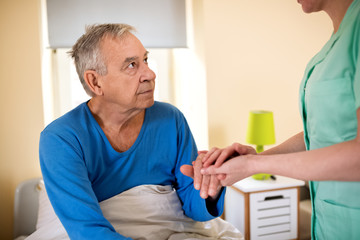 Obraz premium Comfort alone patient at nursing home at nursing home