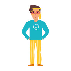 Vector. Flat. Hippy