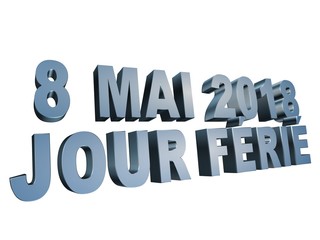 8 mai 2018 jour férié 3D