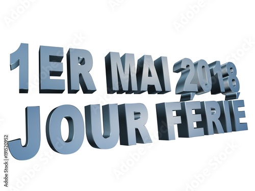 "1er mai 2018 jour férié 3D" photo libre de droits sur la 