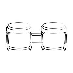 Isolated bongo drum outline. Musical instrument