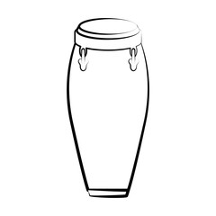 Isolated conga drum outline. Musical instrument