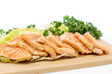 Japanese food fresh raw fish mixed sashimi