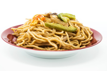 asian food fried noodle on the table