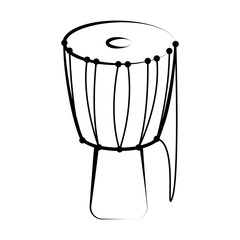 Fototapeta na wymiar Isolated djembe outline. Musical instrument