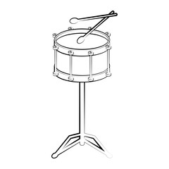Isolated drum outline. Musical instrument