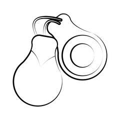 Isolated castanets outline. Musical instrument
