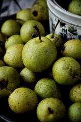 On the table is a pear crop